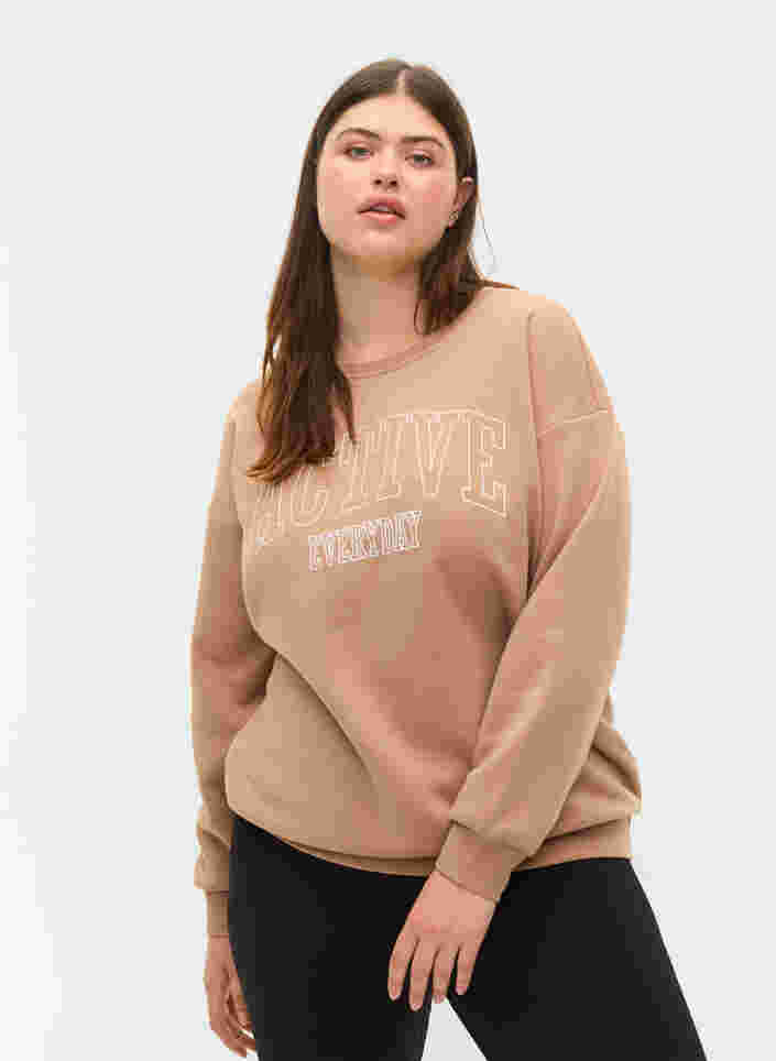 Sweatshirt mit sportlichem Aufdruck, Tannin, Model image number 0