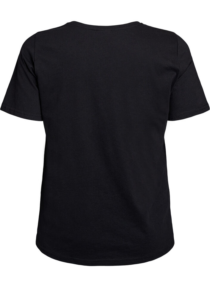 T-Shirt mit Print, Schwarz, Packshot image number 1