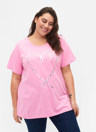 FLASH - T-Shirt mit Motiv, Begonia Pink, Model image number 0