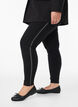 Leggings mit Glitzerstreifen und Schlitzen, Schwarz, Model image number 0