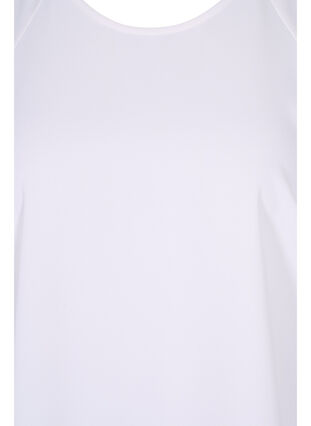 Kurzarm Bluse mit Rundhalsausschnitt, Bright White, Packshot image number 2