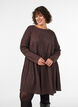 Kurzes Jerseykleid mit welligem Strukturmuster, Braun, Model image number 0