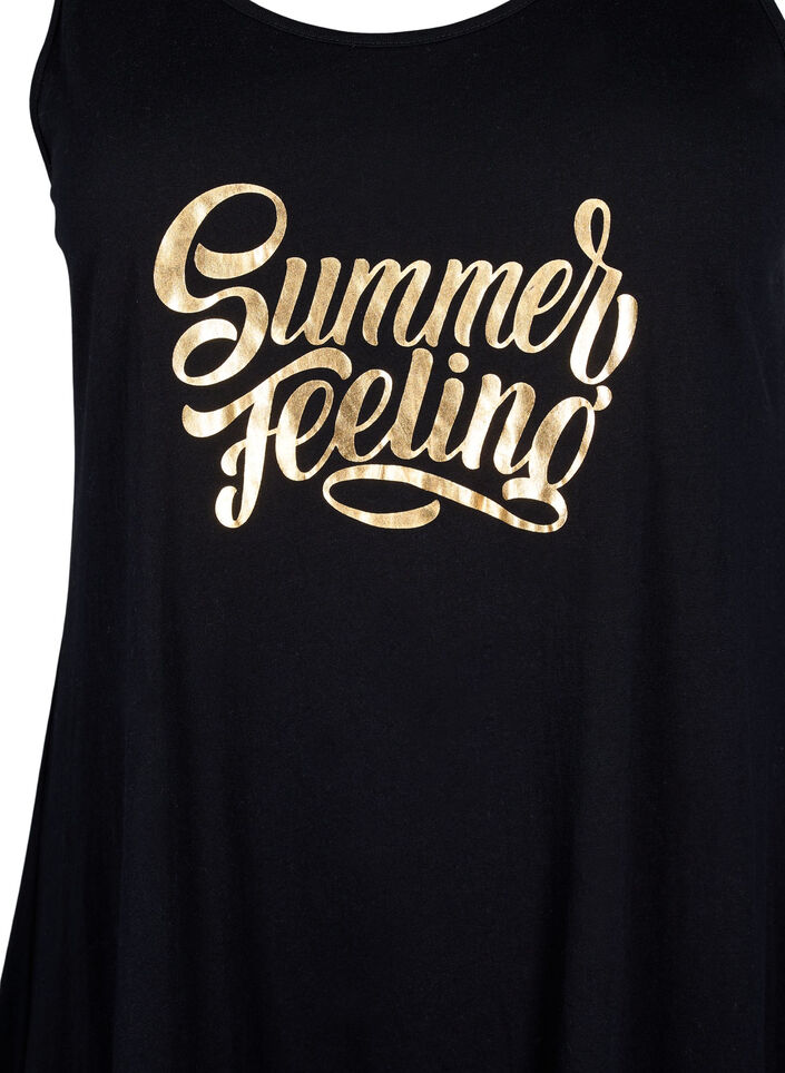 Ärmelloses Kleid aus Baumwolle mit A-Linie, Black W. Summer, Packshot image number 2