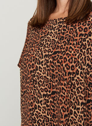 Kurzarmige Tunika mit Leoparden-Print, Leopard AOP, Model image number 2