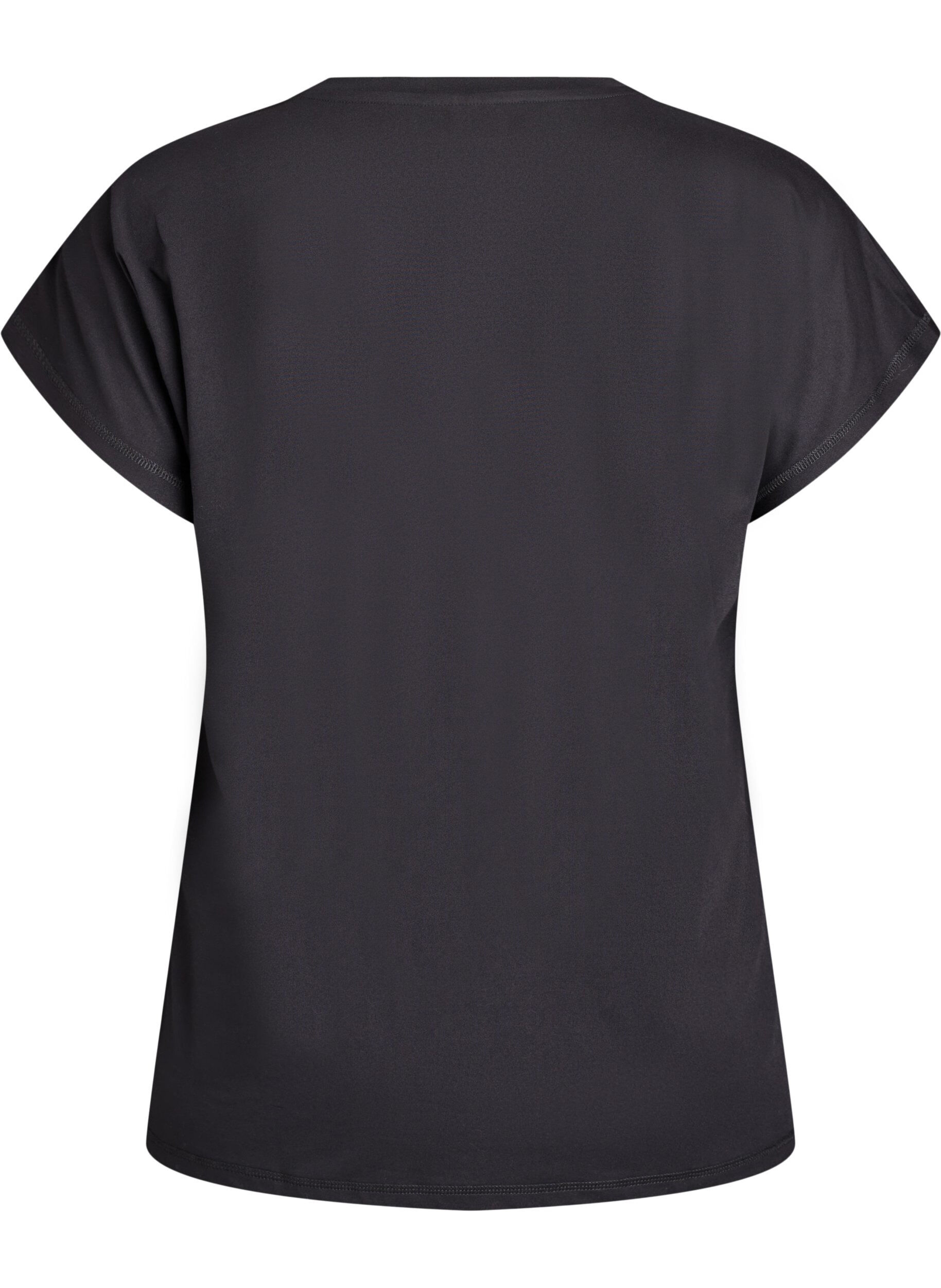 ZizziEinfarbiges Trainings-T-Shirt, Schwarz, Packshot image number 1