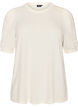 Bluse mit Knopfdetail und kurzen Puff&auml;rmeln, Beige, Packshot image number 0