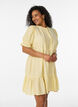 Kurzes Kleid aus Viskose mit R&uuml;schendetails, Gelb, Model image number 0