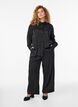 Weite Hose mit Paisleymuster und hoher Taille, Schwarz, Model image number 0