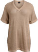 FLASH - Kurzarmpullover mit V-Ausschnitt, Beige, Packshot image number 0