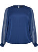 Bluse aus Chiffon mit transparenten &Auml;rmeln, Blau, Packshot image number 0