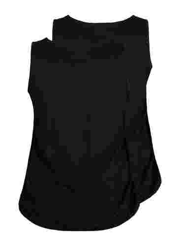 2er-Pack Tops aus Baumwolle mit Spitzenrand, Black / Black, Packshot image number 1