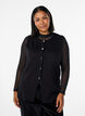 &Auml;rmellose Strickweste mit Zierkn&ouml;pfen, Schwarz, Model image number 0