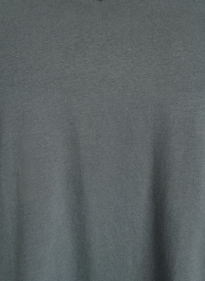 Einfarbiges Basic-T-Shirt aus Baumwolle, Gr&uuml;n, Packshot image number 2