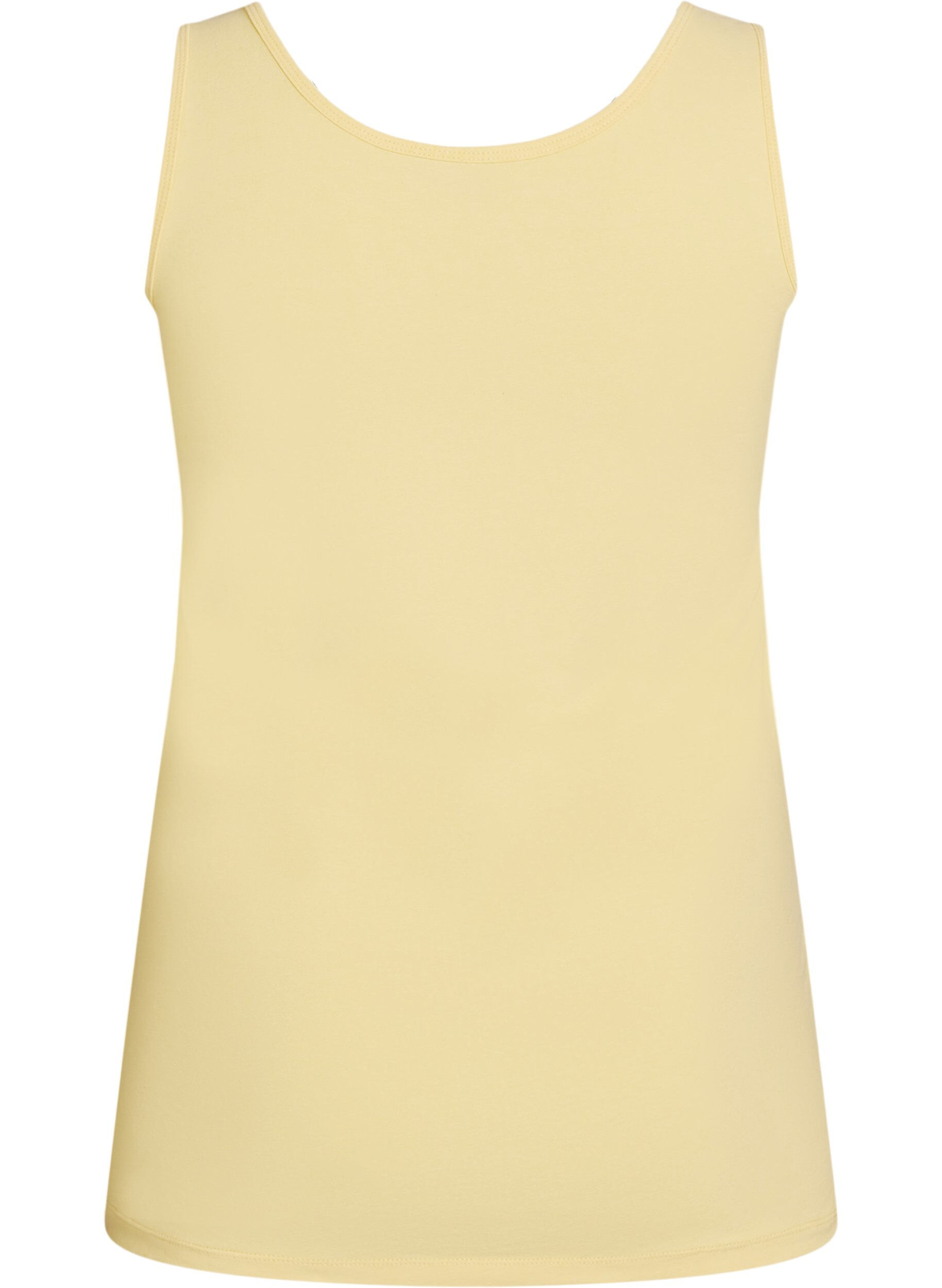 ZizziEinfarbiges Basic Top aus Baumwolle, Gelb, Packshot image number 1