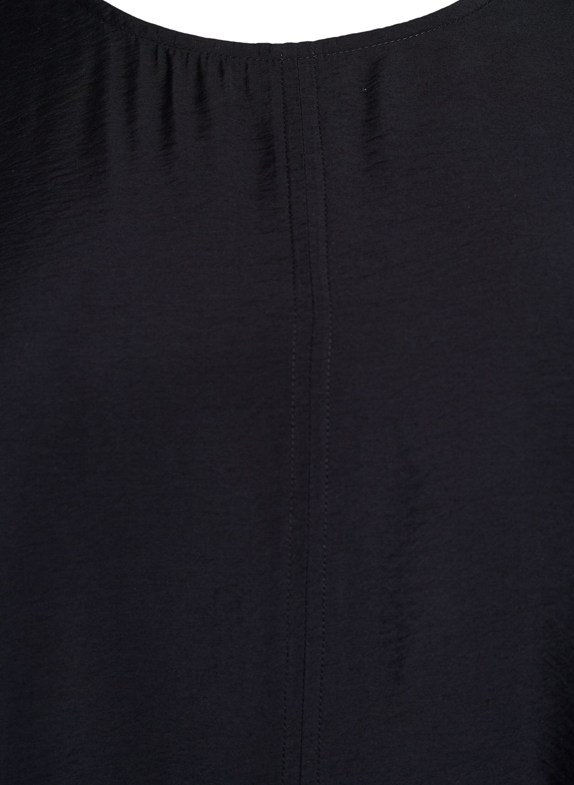 ZizziA-Linien-Kleid aus Viskose mit kurzen &Auml;rmeln, Schwarz, Packshot image number 2