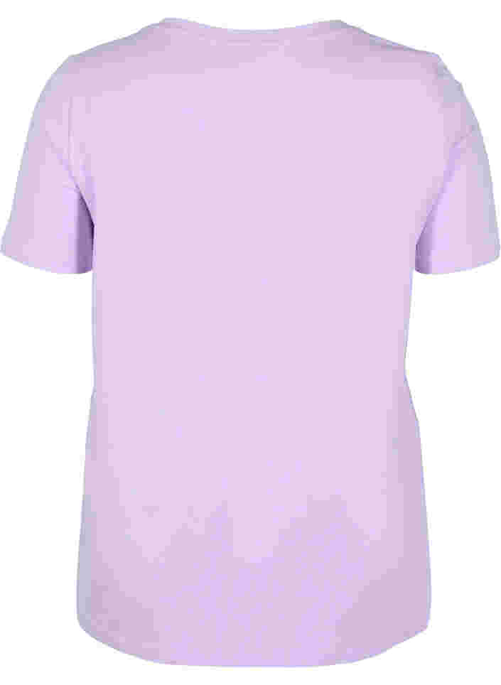 Kurzarm T-Shirt aus Baumwolle mit Aufdruck,  Lavender LAMOUR, Packshot image number 1
