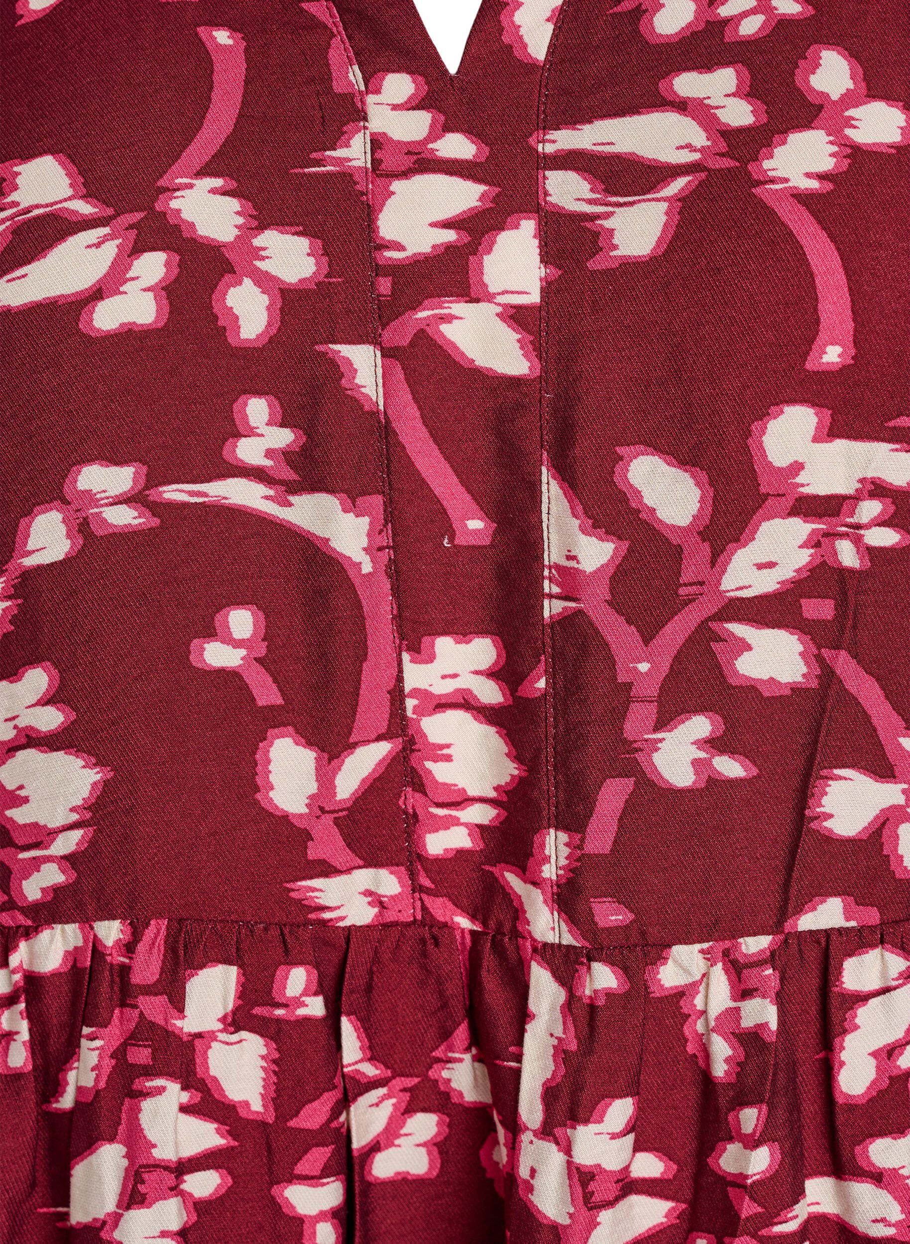 ZizziA-Linien-Kleid mit R&uuml;schenkragen, Rot, Packshot image number 2