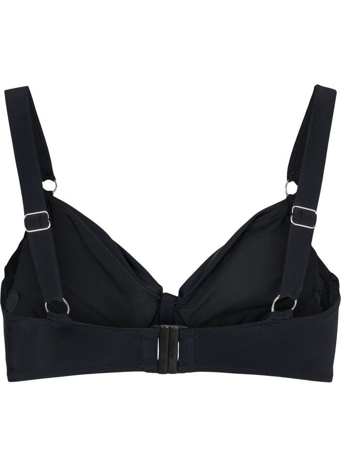 Bikini-Top mit Bügel und Drapierung, Schwarz, Packshot image number 1