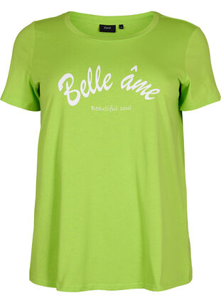 T-Shirt aus Baumwolle mit Druck, Lime Green w. Bella, Packshot image number 0