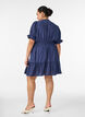 Kurzes Kleid aus Viskose mit R&uuml;schendetails, Blau, Model image number 2