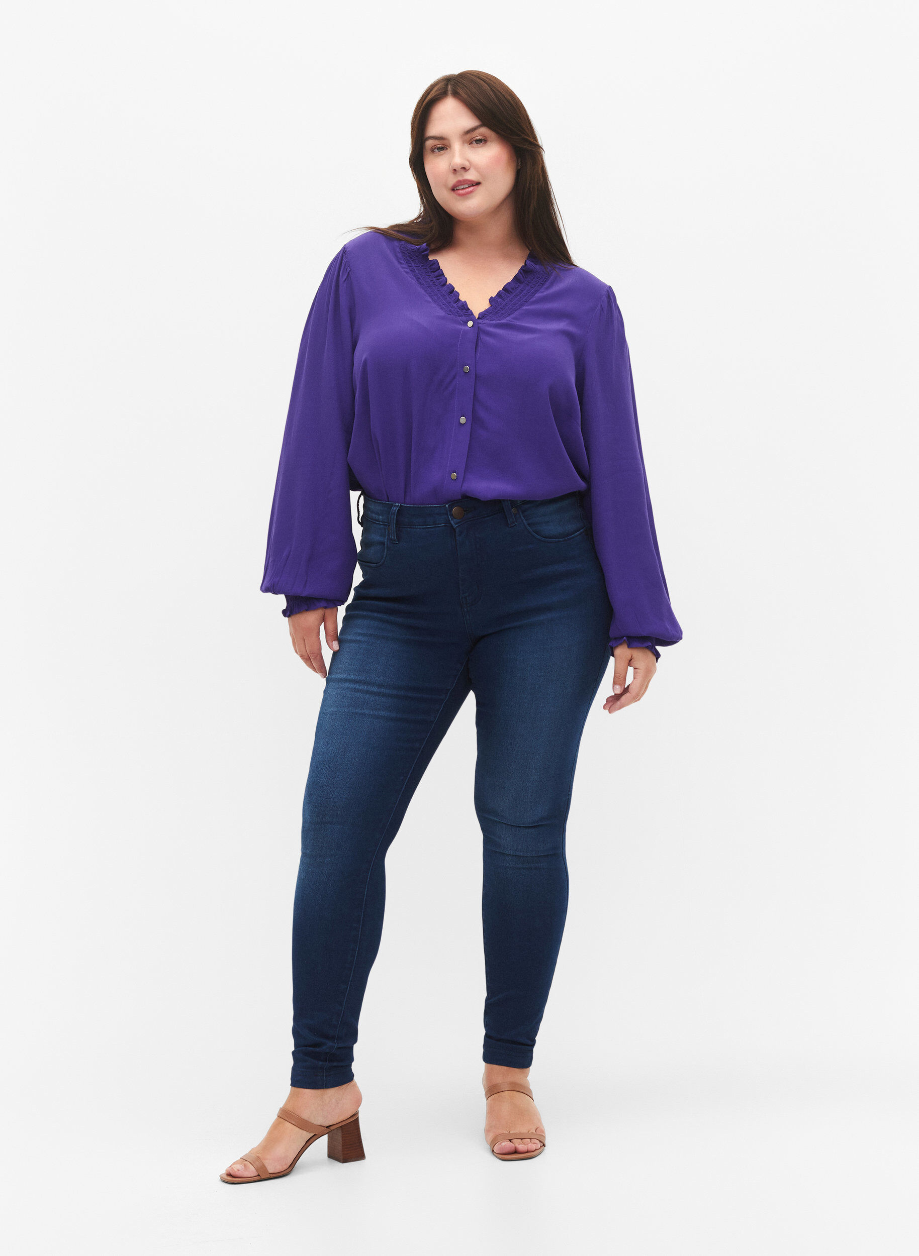 ZizziLang&auml;rmlige Bluse aus Viskose, Heliotrope, Model image number 3