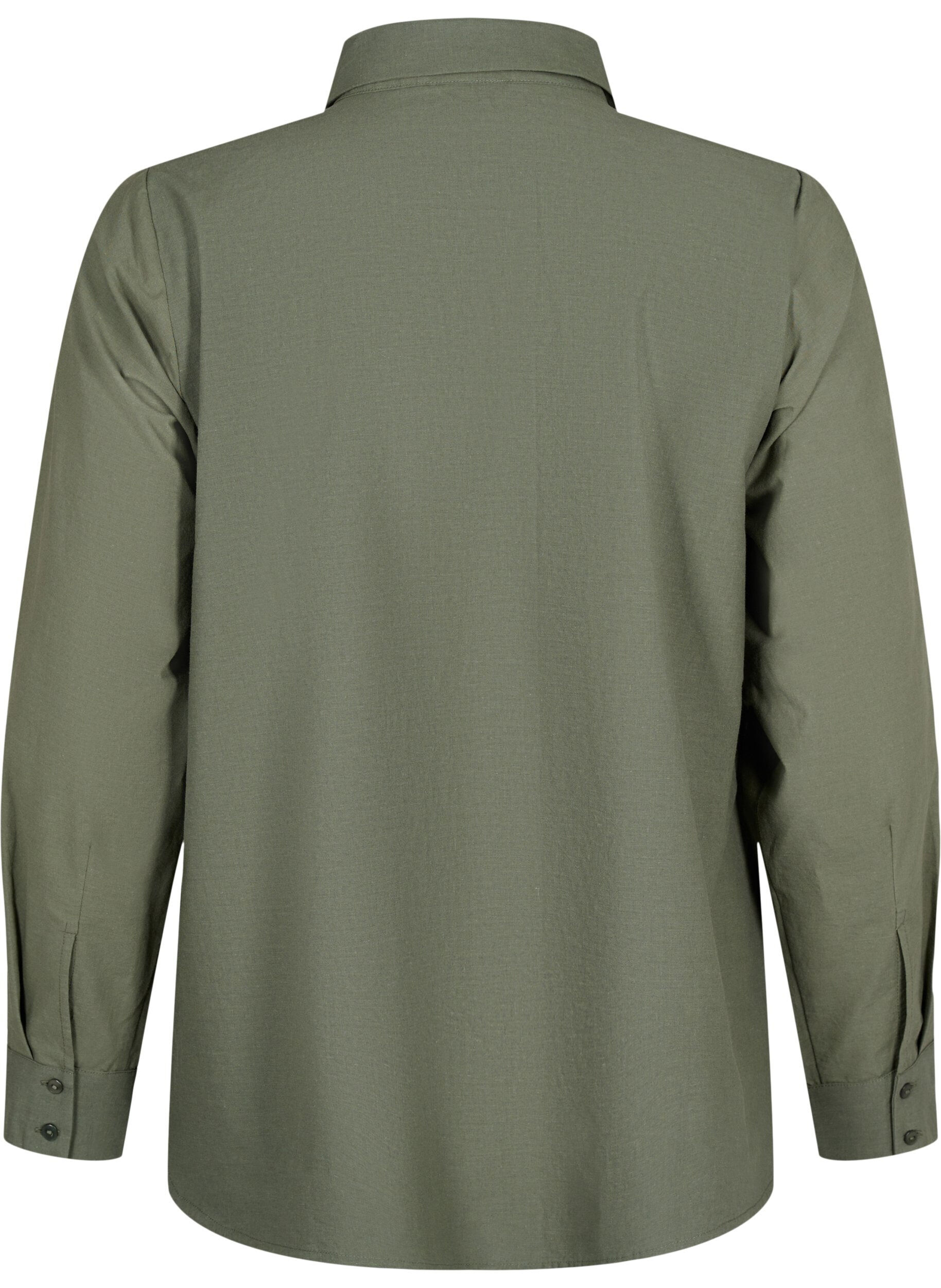 ZizziBaumwollhemd mit Lochstickerei, Thyme, Packshot image number 1