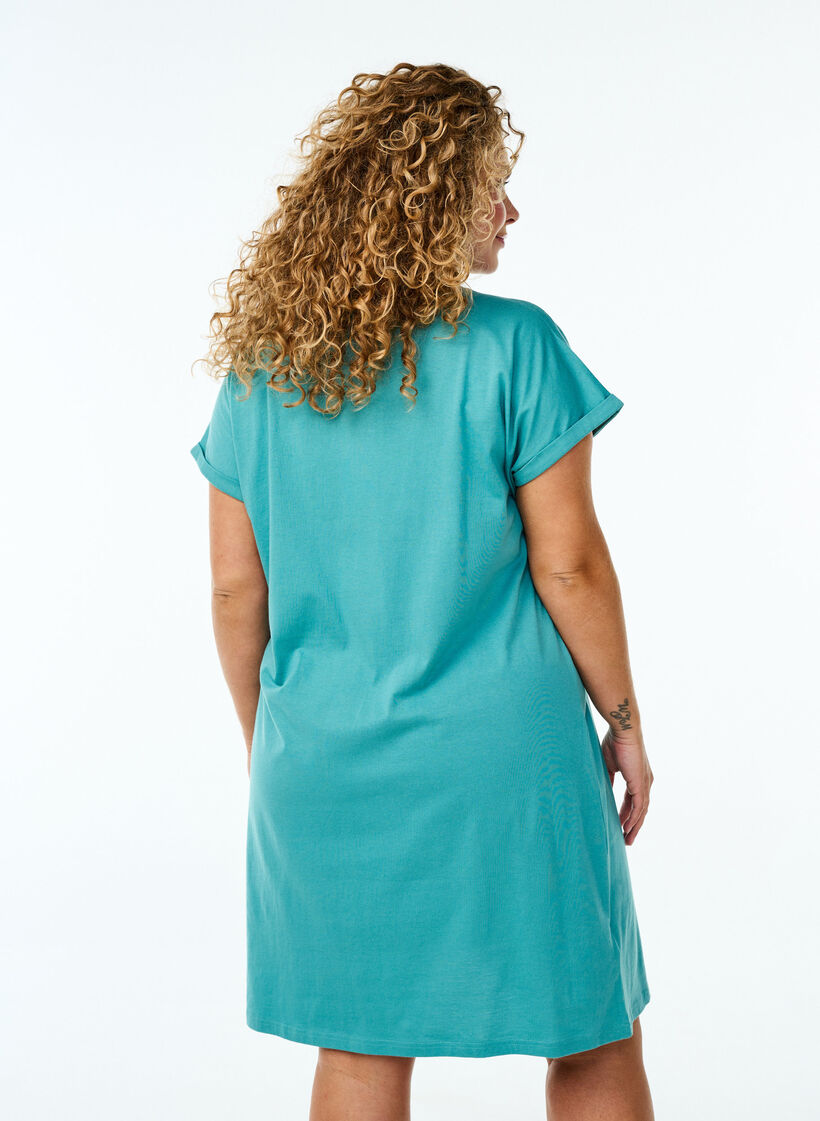 2er-Pack T-Shirt-Kleid mit kurzen &Auml;rmeln, Blau, Model image number 2