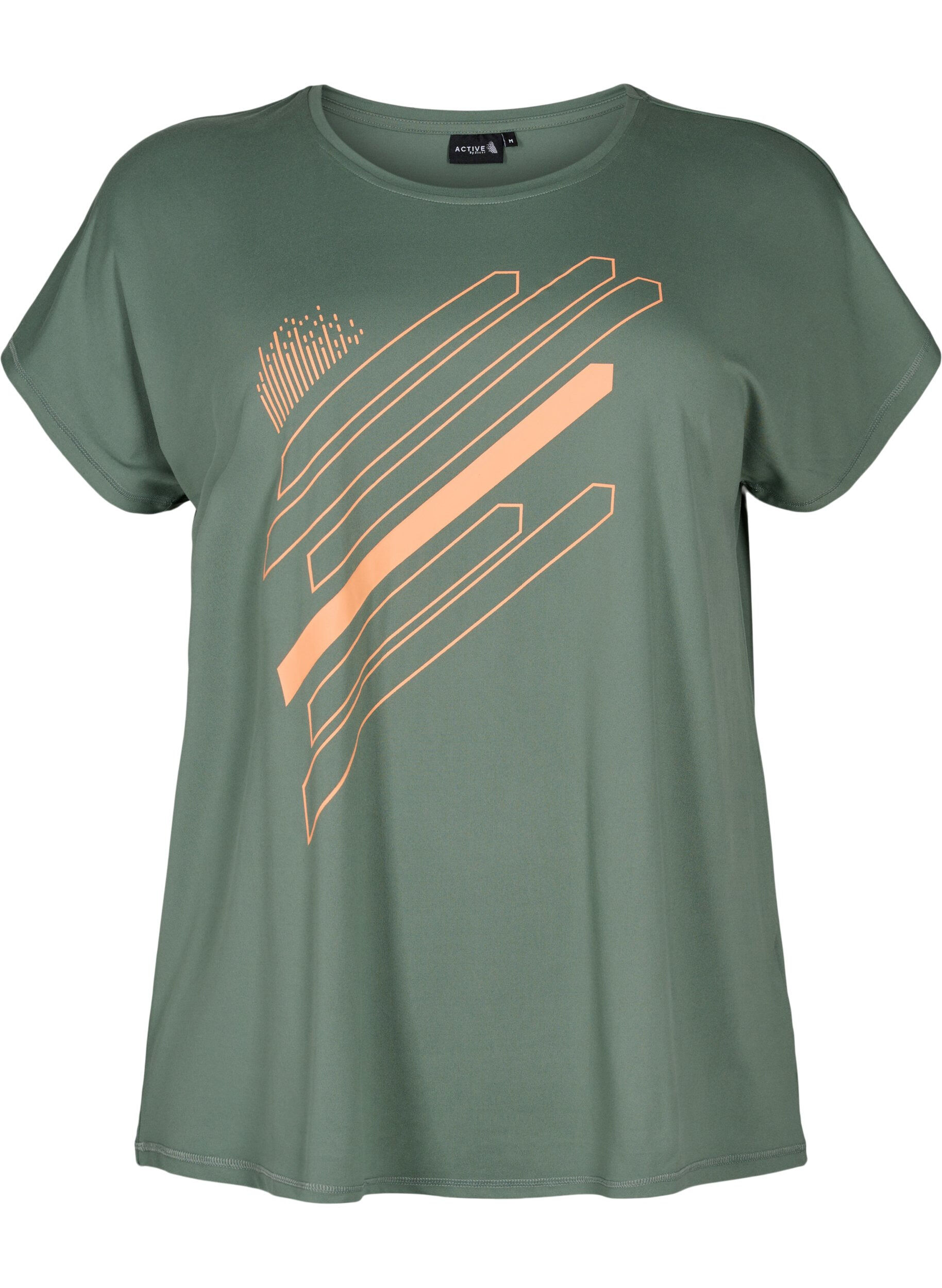 ZizziTrainingsshirt mit kurzen &Auml;rmeln und Print, Laurel W. w. Print, Packshot image number 0