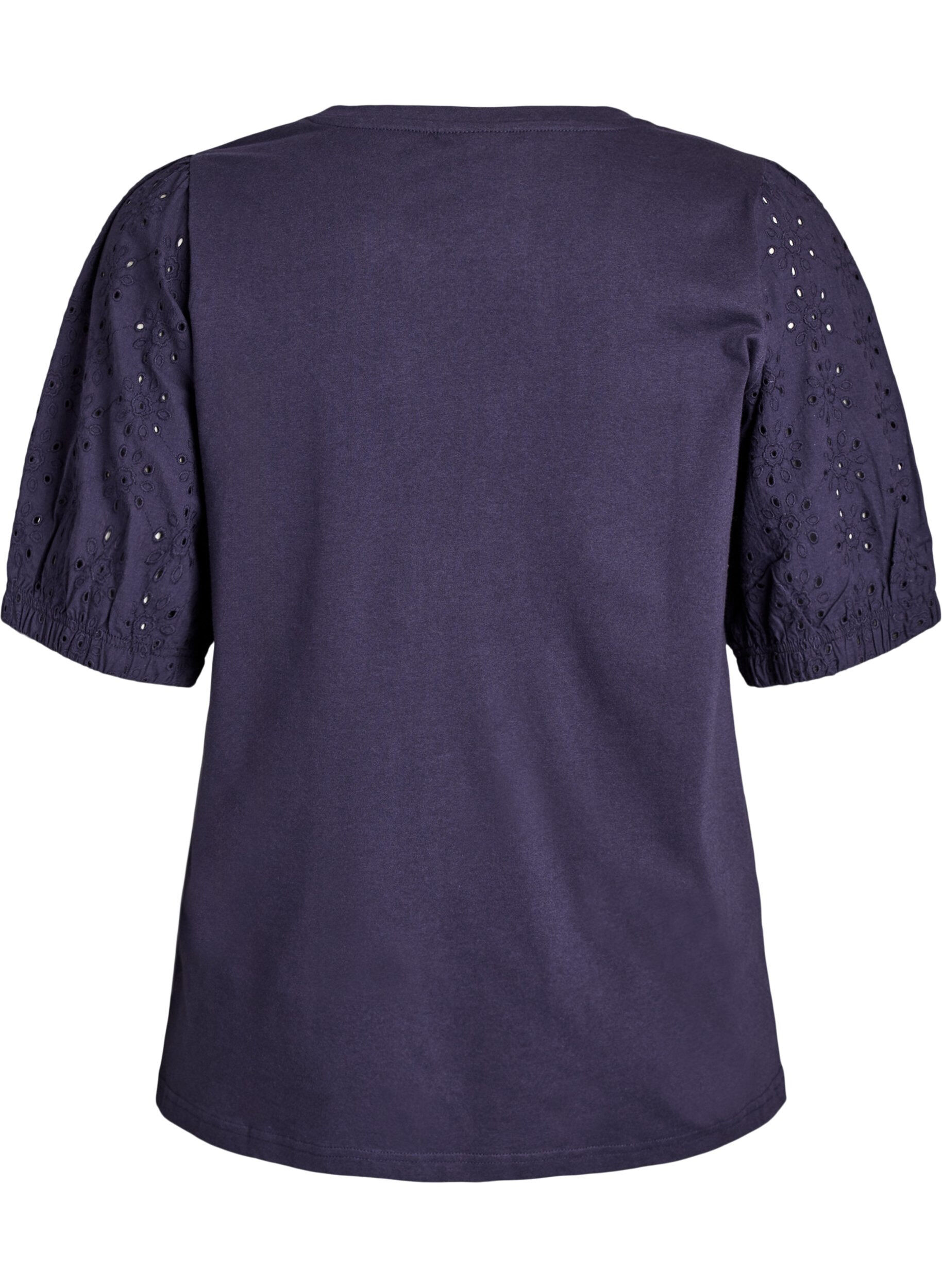 ZizziT-Shirt mit &Auml;rmeln aus Broderie Anglaise, Blau, Packshot image number 1