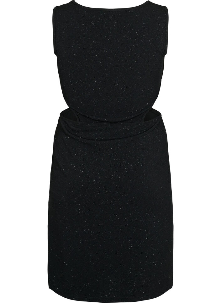 Ärmelloses Kleid mit ausgeschnittenem Teil, Black, Packshot image number 1