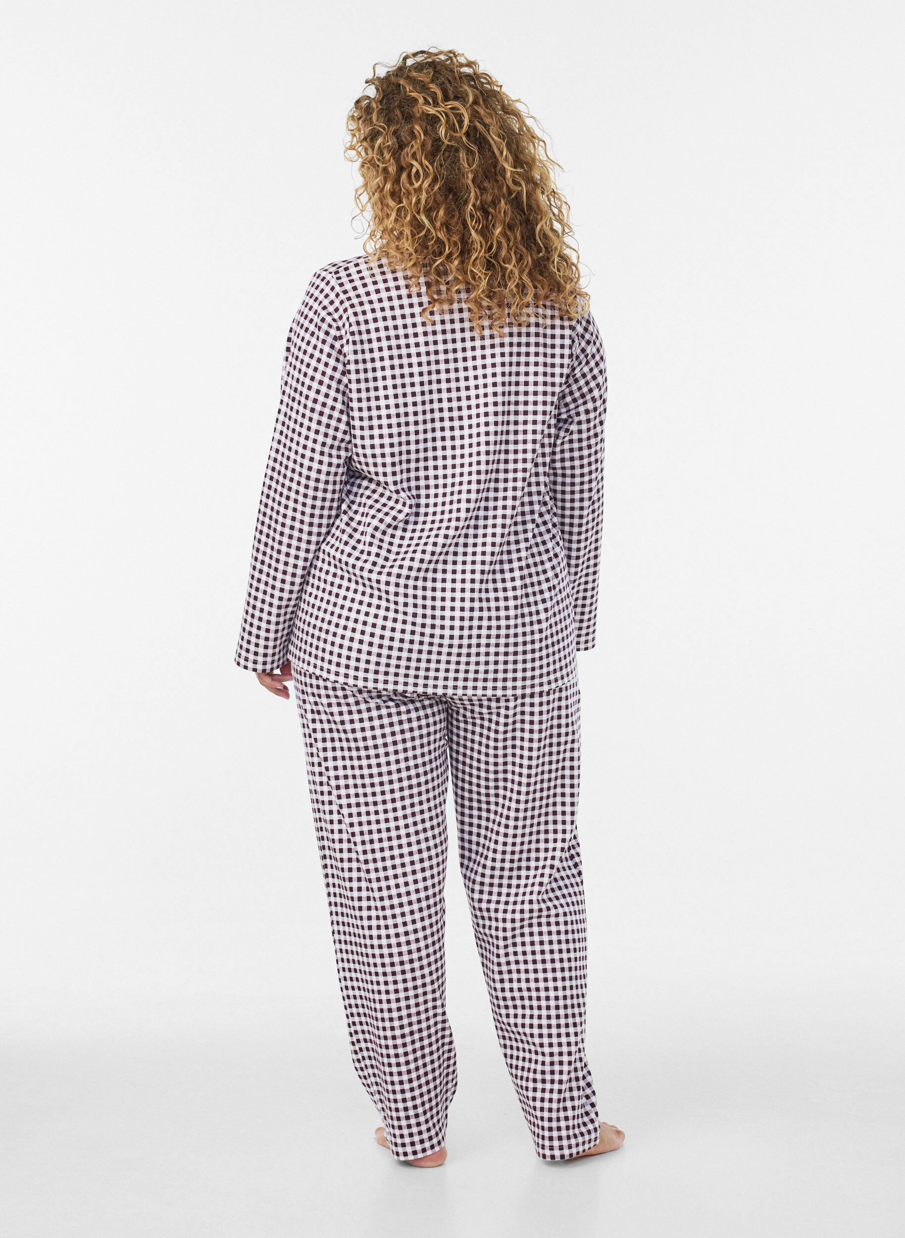 ZizziBaumwoll-Pyjamahemd mit Brusttasche, Rot, Model image number 2