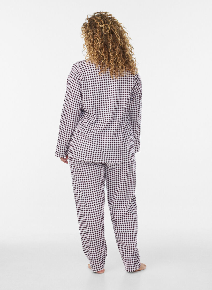 Baumwoll-Pyjamahemd mit Brusttasche, Rot, Model image number 2