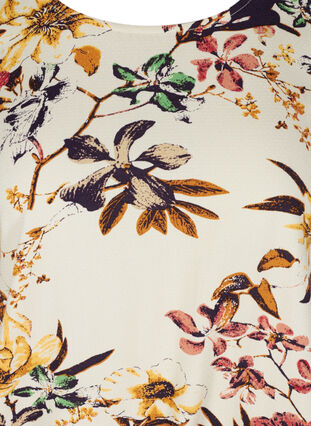 Bluse aus Viskose mit Blumenmuster und Smock, Beige Flower AOP, Packshot image number 2