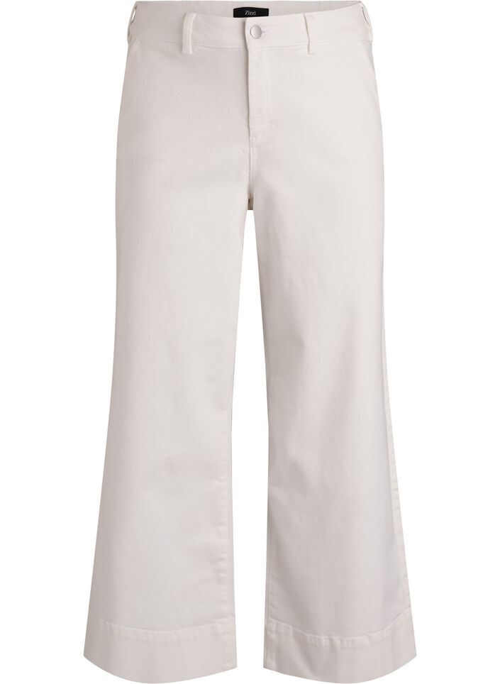 Myra Jeans mit hoher Taille und weiter Passform, Wei&szlig;, Packshot image number 0