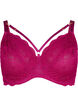 BH mit voller Abdeckung, Spitze und Schnürdetails, Rot, Packshot image number 0