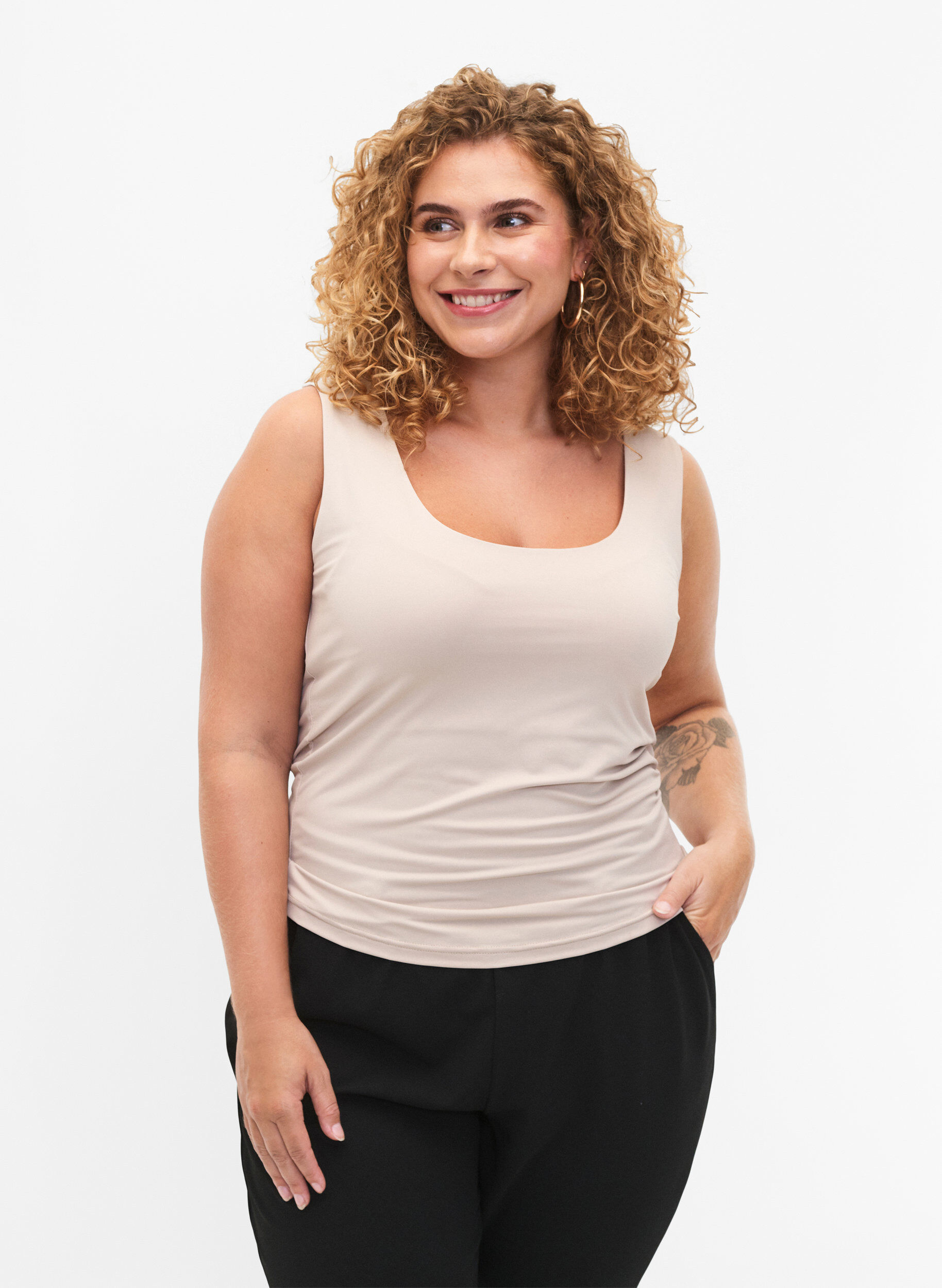 ZizziDehnbares Wende-Top, Silver Gray, Model image number 0