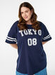 Sportliches Oversize-College-T-Shirt, Blau, Model image number 3