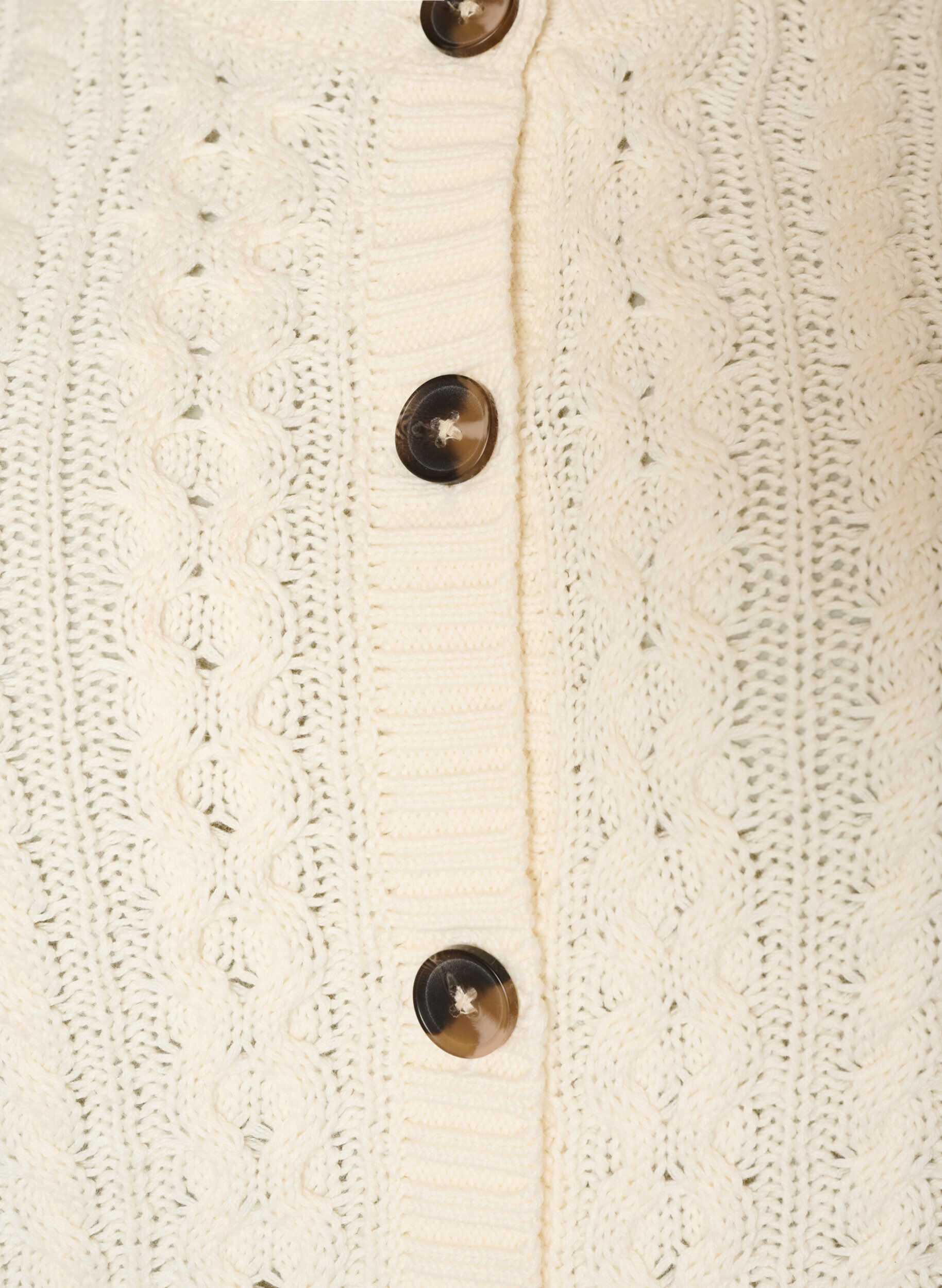 ZizziStrickjacke mit Zopfmuster, Vanille, Packshot image number 2