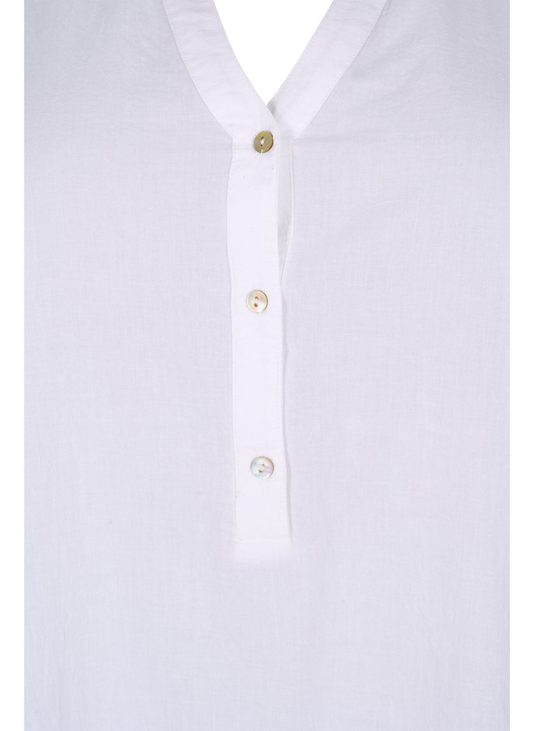 ZizziBluse mit Spitzenbesatz und 3/4-&Auml;rmeln, Bright White, Packshot image number 2