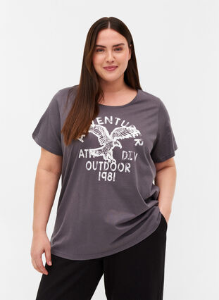 T-Shirt aus Baumwolle mit Print, Magnet, Model image number 0