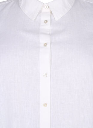 Langes Hemd aus Leinen und Baumwolle, Bright White, Packshot image number 2