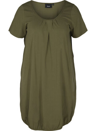 Kurzarm Kleid aus Baumwolle, Ivy Green, Packshot image number 0
