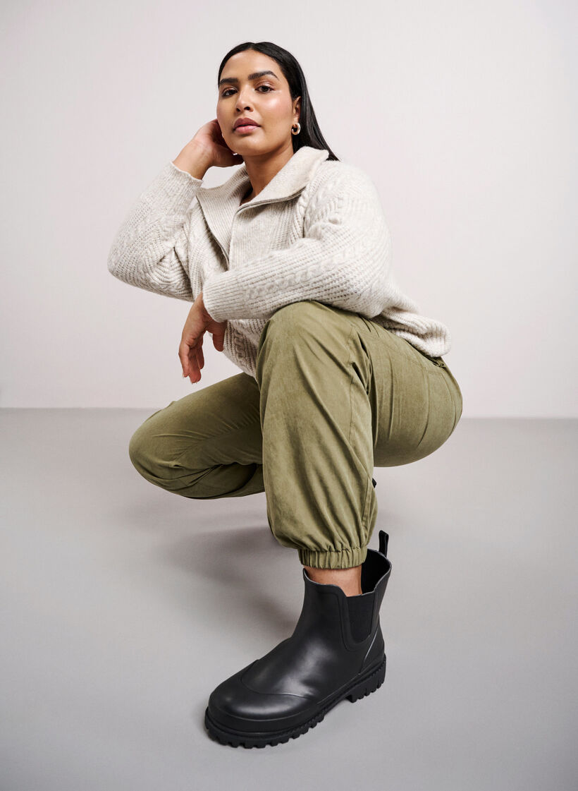 Kurze breite Passform Gummistiefel, Black, Image image number 0