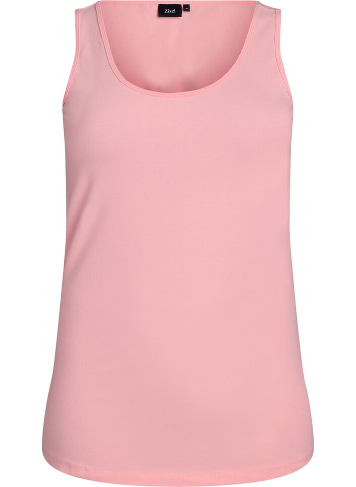Einfarbiges Basic Top aus Baumwolle, Rot, Packshot image number 0