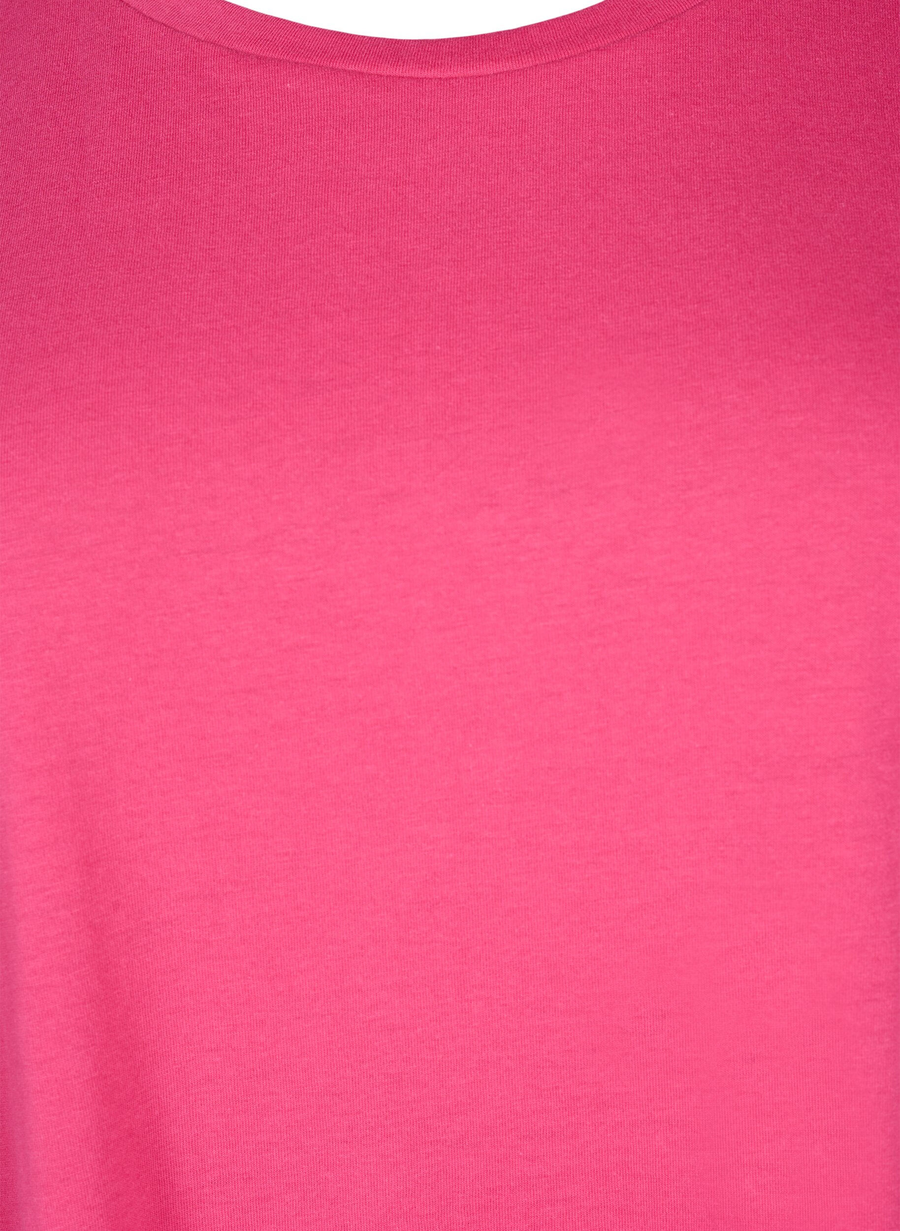 ZizziKurz&auml;rmeliges T-Shirt aus einer Baumwollmischung, Pink, Packshot image number 2