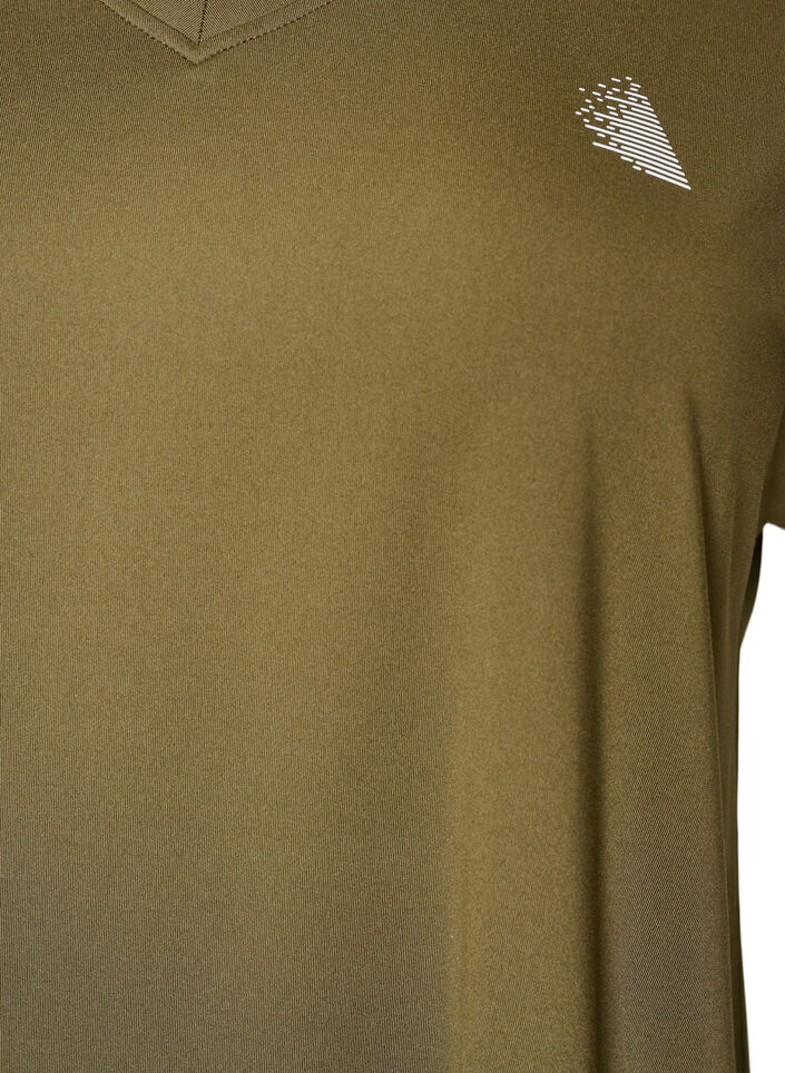 Kurzarm Trainingsshirt mit V-Ausschnitt, Gr&uuml;n, Packshot image number 2