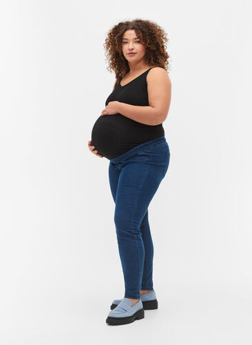 Schwangerschafts-Jeggings mit Taschen hinten, Dark blue, Model image number 0