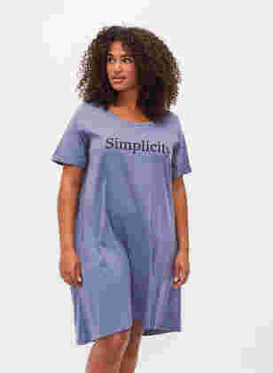 Kurzarm-Baumwollnachthemd mit Aufdruck, Grey W. Simplicity, Model
