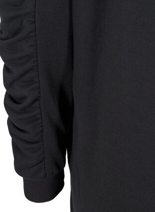 Sweatkleid mit Taschen und drapierten Ärmeln, Black, Packshot image number 3