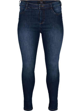 Super Slim-Fit-Jeans mit hoher Taille, Dark Blue, Packshot image number 0